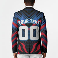 Personalized Antigua And Barbuda Cricket Falcons Blazer Abstract Hexagon Pattern Sport