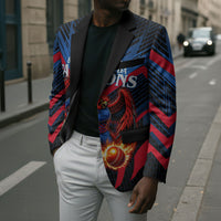 Personalized Antigua And Barbuda Cricket Falcons Blazer Abstract Hexagon Pattern Sport