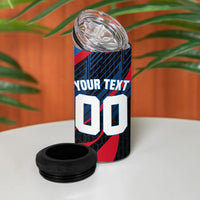 Personalized Antigua And Barbuda Cricket Falcons 4 in 1 Can Cooler Tumbler Abstract Hexagon Pattern Sport