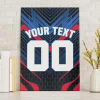 Personalized Antigua And Barbuda Cricket Falcons Canvas Wall Art Abstract Hexagon Pattern Sport