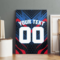Personalized Antigua And Barbuda Cricket Falcons Canvas Wall Art Abstract Hexagon Pattern Sport