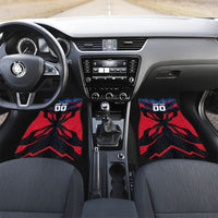 Personalized Antigua And Barbuda Cricket Falcons Car Mats Abstract Hexagon Pattern Sport