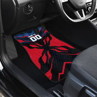 Personalized Antigua And Barbuda Cricket Falcons Car Mats Abstract Hexagon Pattern Sport