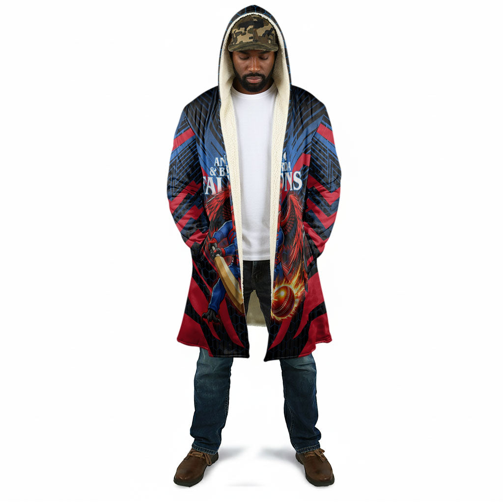 Personalized Antigua And Barbuda Cricket Falcons Cloak Abstract Hexagon Pattern Sport