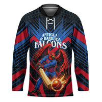 Personalized Antigua And Barbuda Cricket Falcons Hockey Jersey Abstract Hexagon Pattern Sport