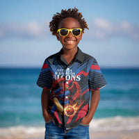 Personalized Antigua And Barbuda Cricket Falcons Kid Hawaiian Shirt Abstract Hexagon Pattern Sport