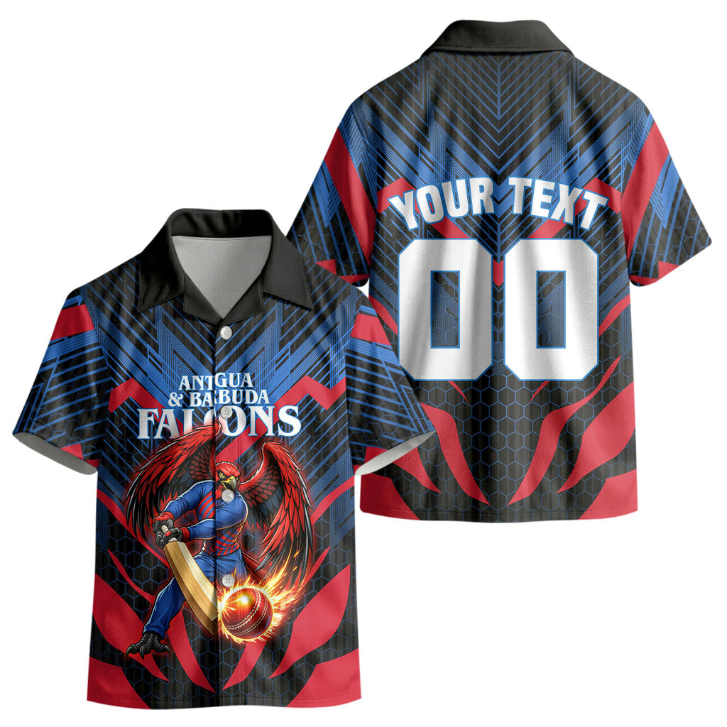 Personalized Antigua And Barbuda Cricket Falcons Kid Hawaiian Shirt Abstract Hexagon Pattern Sport