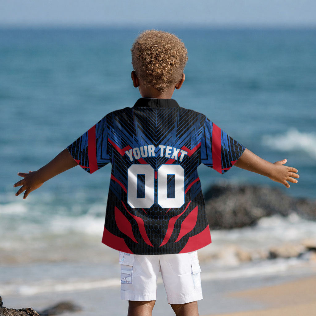 Personalized Antigua And Barbuda Cricket Falcons Kid Hawaiian Shirt Abstract Hexagon Pattern Sport