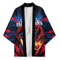 Personalized Antigua And Barbuda Cricket Falcons Kimono Abstract Hexagon Pattern Sport