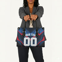 Personalized Antigua And Barbuda Cricket Falcons Leather Bag Abstract Hexagon Pattern Sport