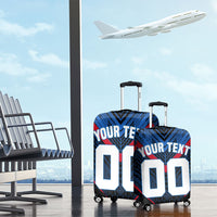 Personalized Antigua And Barbuda Cricket Falcons Luggage Cover Abstract Hexagon Pattern Sport