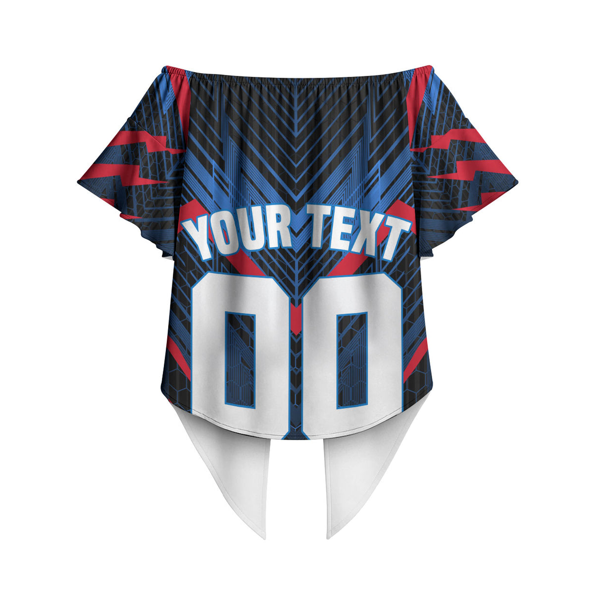 Personalized Antigua And Barbuda Cricket Falcons Off Shoulder Wrap Waist Top Abstract Hexagon Pattern Sport