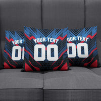 Personalized Antigua And Barbuda Cricket Falcons Pillow Cover Abstract Hexagon Pattern Sport