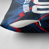 Personalized Antigua And Barbuda Cricket Falcons Pillow Cover Abstract Hexagon Pattern Sport