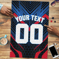 Personalized Antigua And Barbuda Cricket Falcons Puzzle Abstract Hexagon Pattern Sport