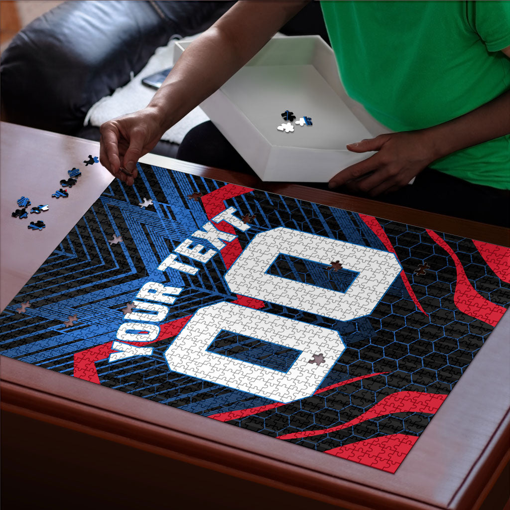 Personalized Antigua And Barbuda Cricket Falcons Puzzle Abstract Hexagon Pattern Sport