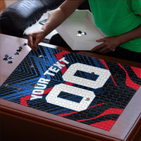 Personalized Antigua And Barbuda Cricket Falcons Puzzle Abstract Hexagon Pattern Sport