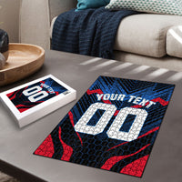 Personalized Antigua And Barbuda Cricket Falcons Puzzle Abstract Hexagon Pattern Sport