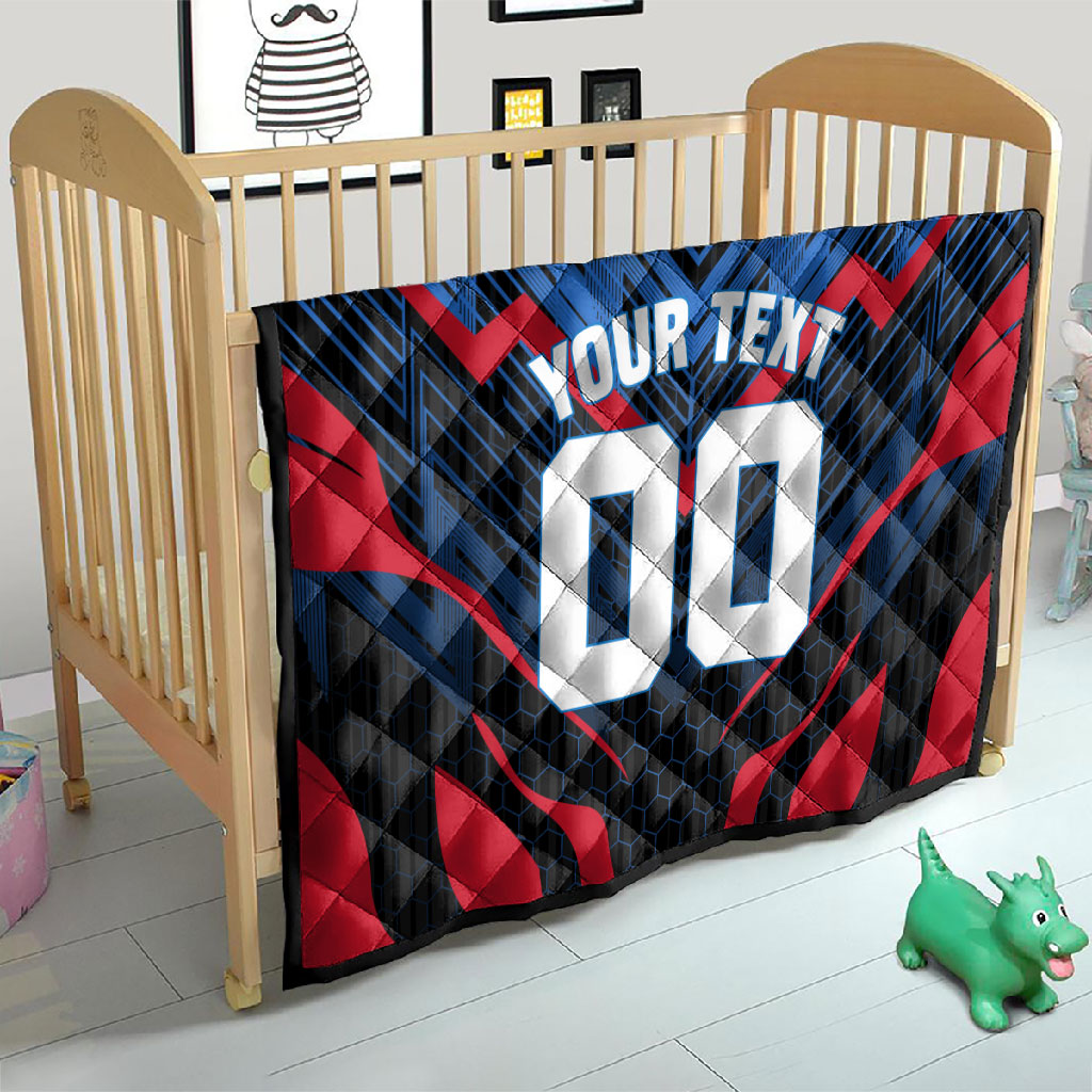 Personalized Antigua And Barbuda Cricket Falcons Quilt Abstract Hexagon Pattern Sport