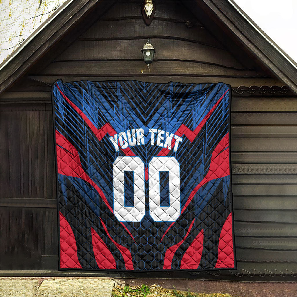 Personalized Antigua And Barbuda Cricket Falcons Quilt Abstract Hexagon Pattern Sport