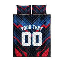 Personalized Antigua And Barbuda Cricket Falcons Quilt Bed Set Abstract Hexagon Pattern Sport