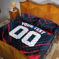 Personalized Antigua And Barbuda Cricket Falcons Quilt Bed Set Abstract Hexagon Pattern Sport