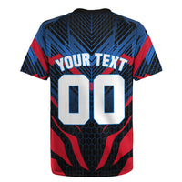 Personalized Antigua And Barbuda Cricket Falcons Rugby Jersey Abstract Hexagon Pattern Sport