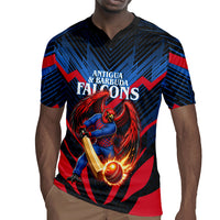 Personalized Antigua And Barbuda Cricket Falcons Rugby Jersey Abstract Hexagon Pattern Sport