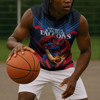 Personalized Antigua And Barbuda Cricket Falcons Sleeveless Hoodie Abstract Hexagon Pattern Sport