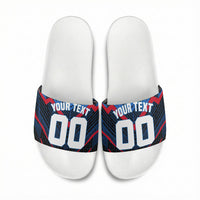 Personalized Antigua And Barbuda Cricket Falcons Slide Sandals Abstract Hexagon Pattern Sport