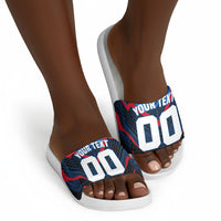 Personalized Antigua And Barbuda Cricket Falcons Slide Sandals Abstract Hexagon Pattern Sport