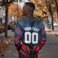 Personalized Antigua And Barbuda Cricket Falcons Sweatshirt Abstract Hexagon Pattern Sport