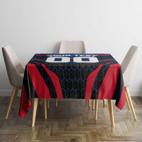 Personalized Antigua And Barbuda Cricket Falcons Tablecloth Abstract Hexagon Pattern Sport