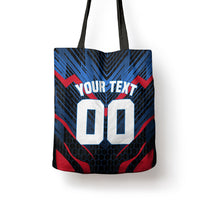 Personalized Antigua And Barbuda Cricket Falcons Tote Bag Abstract Hexagon Pattern Sport