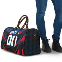 Personalized Antigua And Barbuda Cricket Falcons Travel Bag Abstract Hexagon Pattern Sport