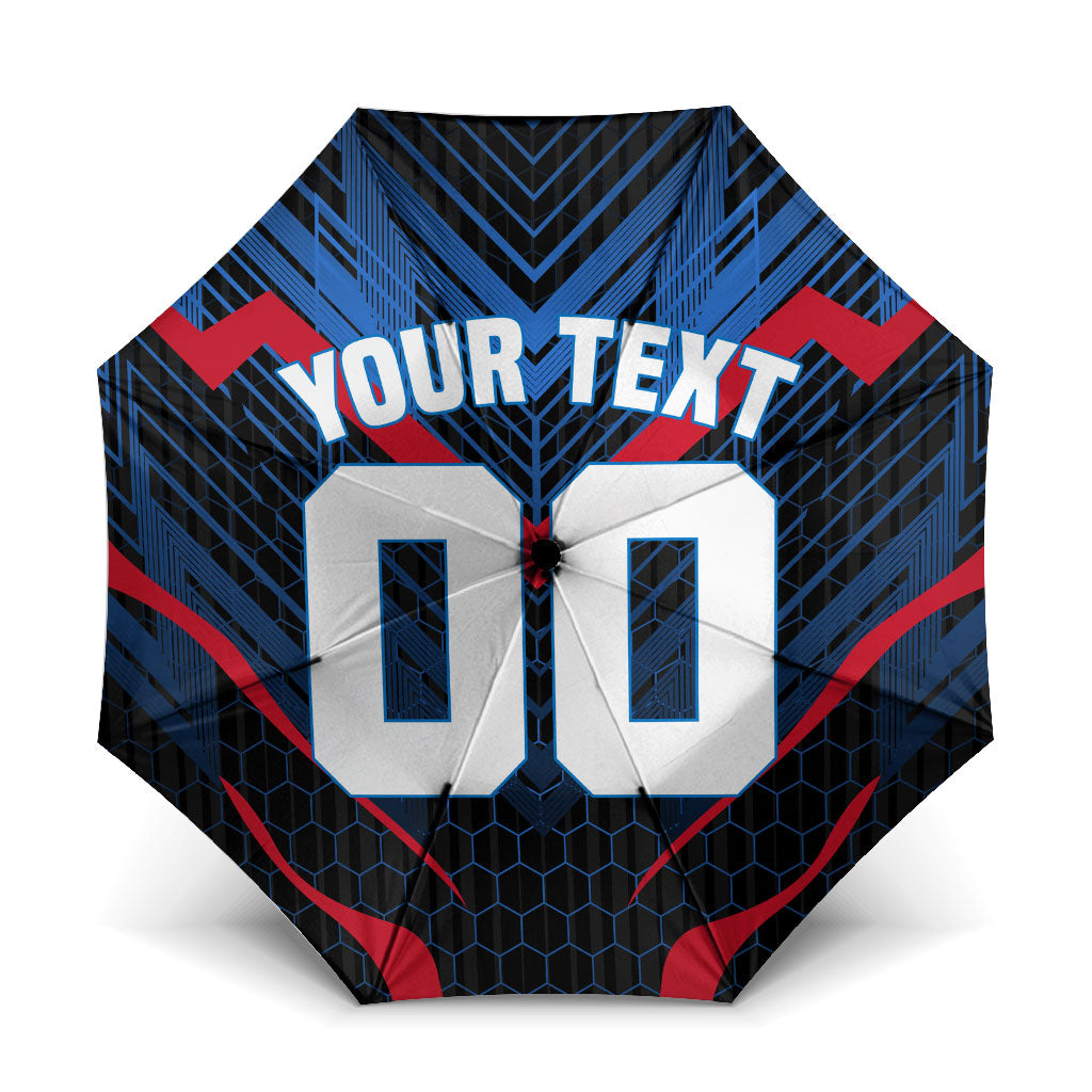 Personalized Antigua And Barbuda Cricket Falcons Umbrella Abstract Hexagon Pattern Sport