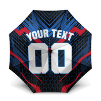 Personalized Antigua And Barbuda Cricket Falcons Umbrella Abstract Hexagon Pattern Sport