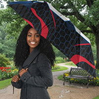Personalized Antigua And Barbuda Cricket Falcons Umbrella Abstract Hexagon Pattern Sport