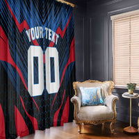 Personalized Antigua And Barbuda Cricket Falcons Window Curtain Abstract Hexagon Pattern Sport