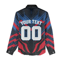 Personalized Antigua And Barbuda Cricket Falcons Women Casual Shirt Abstract Hexagon Pattern Sport