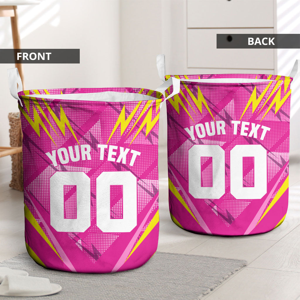 Personalized Barbados Tridents Laundry Basket Cricket Mascot Dynamic Anime Art
