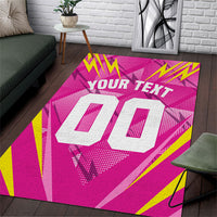 Personalized Barbados Tridents Area Rug Cricket Mascot Dynamic Anime Art