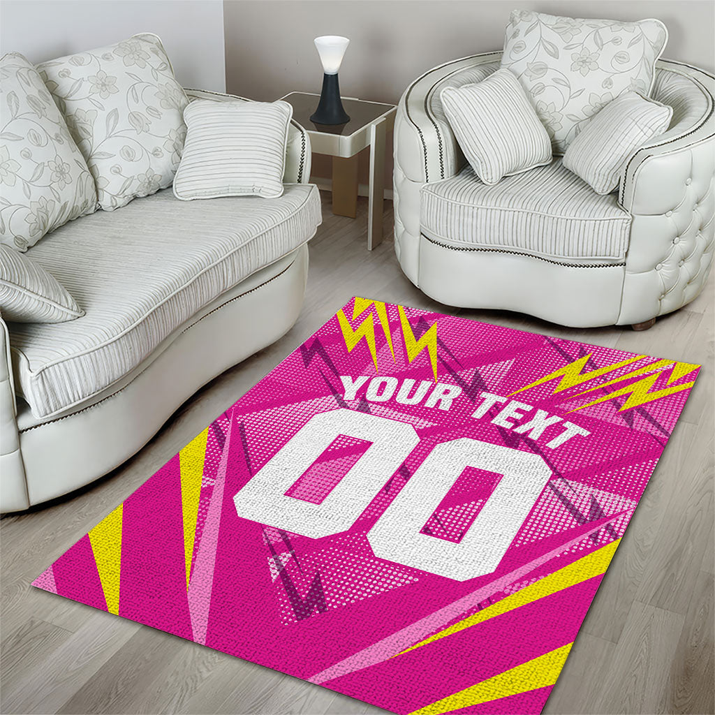 Personalized Barbados Tridents Area Rug Cricket Mascot Dynamic Anime Art