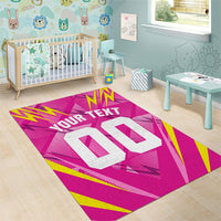 Personalized Barbados Tridents Area Rug Cricket Mascot Dynamic Anime Art