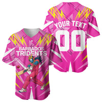 Personalized Barbados Tridents Baseball Jersey Cricket Mascot Dynamic Anime Art
