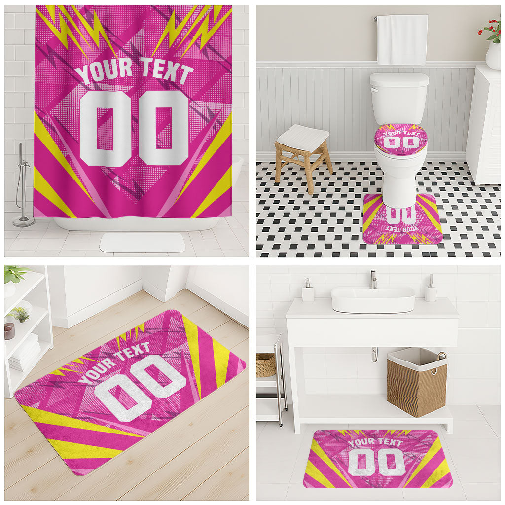 Personalized Barbados Tridents Bathroom Set Cricket Mascot Dynamic Anime Art