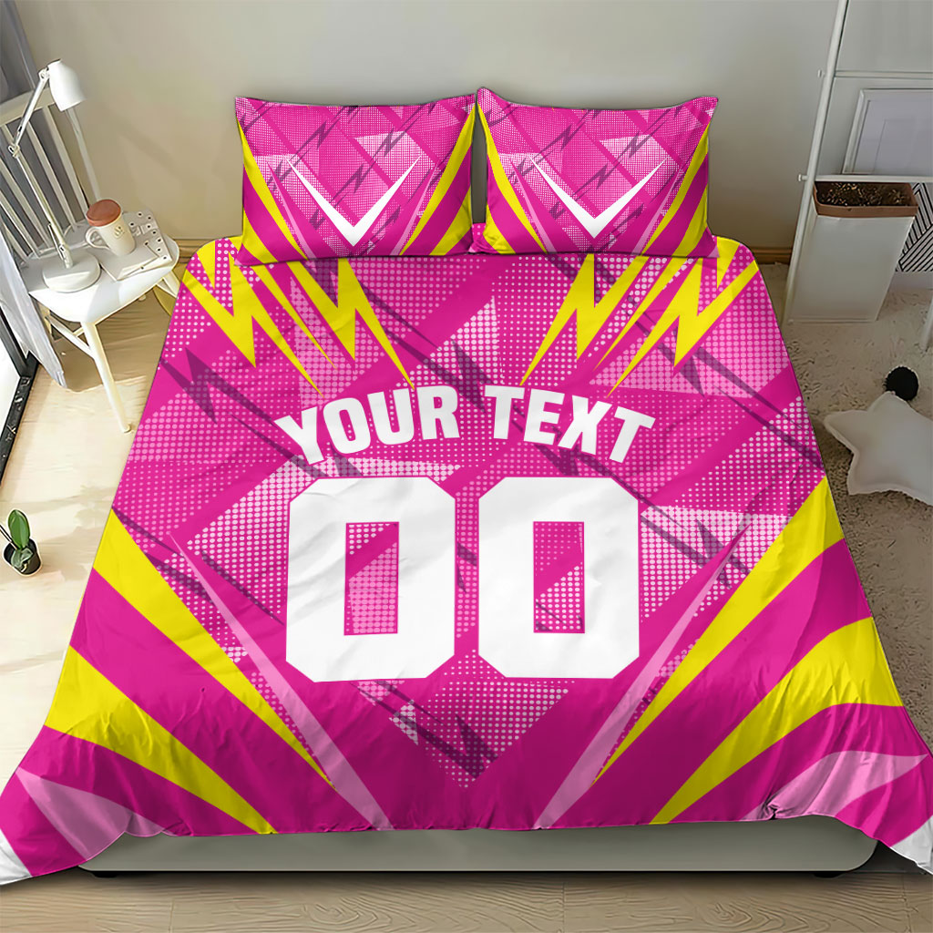 Personalized Barbados Tridents Bedding Set Cricket Mascot Dynamic Anime Art
