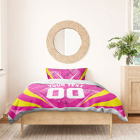 Personalized Barbados Tridents Bedding Set Cricket Mascot Dynamic Anime Art