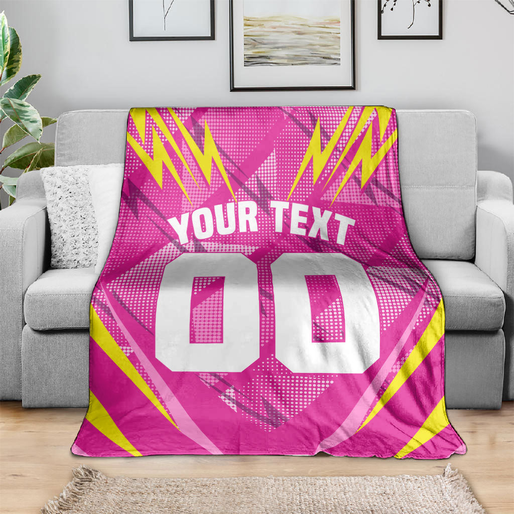 Personalized Barbados Tridents Blanket Cricket Mascot Dynamic Anime Art