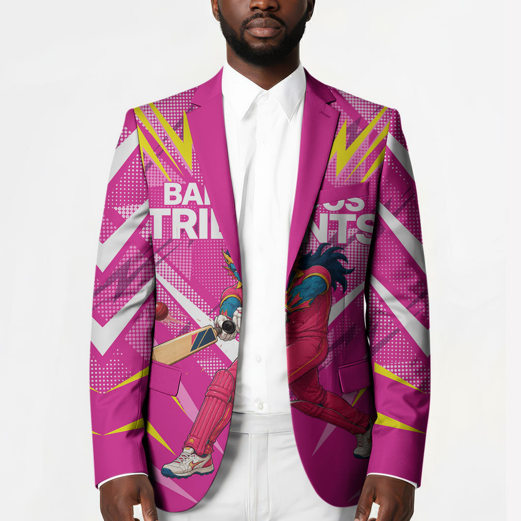 Personalized Barbados Tridents Blazer Cricket Mascot Dynamic Anime Art